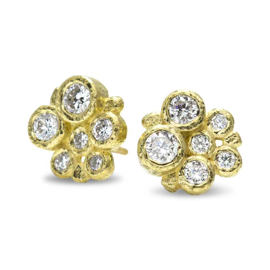 Rona Fisher Diamond Cluster Earrings