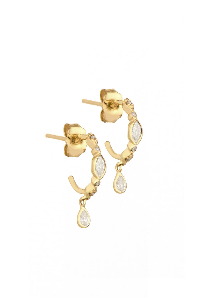 Celine Daoust Ear Hoops with Diamond Drops