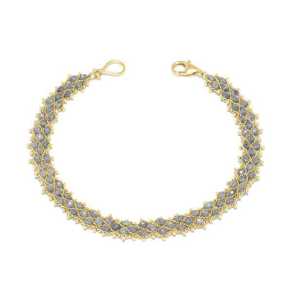 Amali Grey Diamond Woven Bracelet
